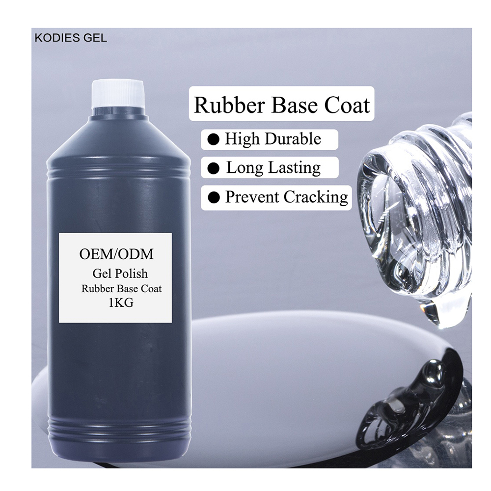 Базовое покрытие KODIES GEL Rubber Base Coat 1 кг/1000 мл для дизайна ногтей, УФ-гель-лак, эмалевая основа, гель-праймер, для ис