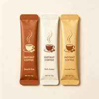 Machine d'emballage verticale multi-pistes à scellage 4 côtés pour sachets de poudre de café instantané, remplisseuse et scelleuse de sticks
