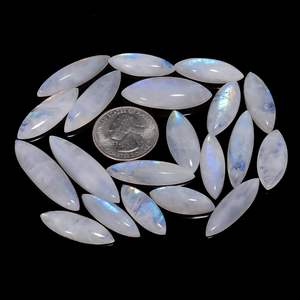 Piedra de luna arcoíris natural, corte marquesa, 15-25 mm, pulida, para la elaboración de joyas, piedra suelta - Product Image 3