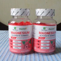 Gomitas de Complejo de Magnesio Glicinato, Dulces Blandos para Mejorar la Memoria y el Sueño, Botella de 60 Unidades