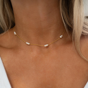 Collar de Perlas de Agua Dulce Pequeñas con Baño de <span class=keywords><strong>Oro</strong></span> de 18K y Forma de Corazón en Acero Inoxidable, el Regalo Unisex Más Vendido de Zooing - Product Image 2