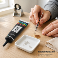 Colle liquide adhésive noire 5G à séchage lent 50ml, flexible et étanche pour la réparation de téléphones, bijoux, plastique et céramique