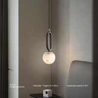 Lustre moderne de luxe en cuivre et marbre, luminaire suspendu pour chambre à coucher, ambiance chaleureuse, en albâtre, pour appartement et hôtel