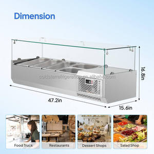 Mueble Refrigerado Comercial con Vitrina Integrada, Mesa de Hielo para Mariscos, Exhibidor Refrigerado de Autoservicio para Ensaladas y Carnes - Product Image 5