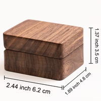 Boîte à bagues gravée en bois triple pour cérémonie de mariage, boîte à alliances décorative en bois, organisateur de bijoux