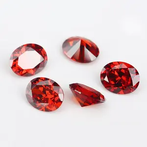 Wuzhou factory price oval shape amethyst/garnet/champagne cubic zirconia 4x6mm to 9x12mm loose gemstone cz