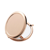 RubySub Miroir de poche cosmétique en métal avec impression photo par sublimation Miroir intelligent