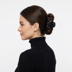 Wise Bridge 8656 10CM Pinces à cheveux noires brillantes en PC avec <span class=keywords><strong>boucle</strong></span> papillon queue de phénix, accessoires pour cheveux pour femmes - Product Image 6