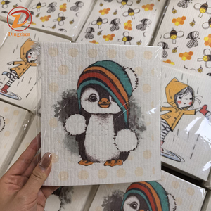 Bán Buôn Giá Đầy Màu Sắc Tái Sử Dụng Cellulose Miếng Bọt Biển Dishcloth Siêu Thấm Làm Sạch Nhà Bếp Gỗ Bột Giấy Bông Dishcloth - Product Image 1