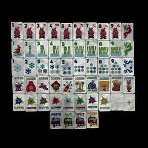 Acrylic White American <b>Mahjong</b> 160 Tiles <b>Set</b> 4 Layer <b>Mahjong</b> Artwork for Western Mah Jongg Entertainment - Product Image 4