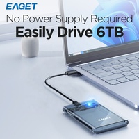 Boîtier externe EAGET E16-2 pour disque dur SATA 2,5 pouces, 5 Gbit/s, compatible Type-C, prise en charge des SSD jusqu'à 6 To, personnalisable