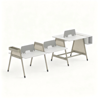 Bureau de travail moderne modulaire pour employés avec armoire de rangement latérale pour mobilier de bureau en open space