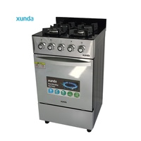 Xunda 20 pouces 4 brûleurs autoportant four intégré cuisinière à gaz en acier inoxydable four de grande capacité cuisinière à gaz avec four