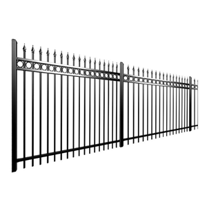 Panneaux <span class=keywords><strong>de</strong></span> clôture en acier <span class=keywords><strong>de</strong></span> 6 pieds, panneaux <span class=keywords><strong>de</strong></span> clôture en métal pour jardin, clôture en acier à poteaux et rails - Product Image 1