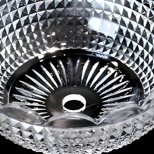 Bol de lustre Bobeche en verre pressé tchèque poli de 5 pouces, trou de 13 mm, 15 festons, découpe à la presse, impression, lampe en cristal pyramidal sans broches - Product Image 3