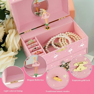 Caja Musical de Madera Hecha a Mano de 7 Pulgadas con Diseño de Bailarina, de Alta Calidad, con Mecanismo de Cuerda o Funciona con Pilas, Regalo de Cumpleaños o Navidad para Niños - Product Image 5