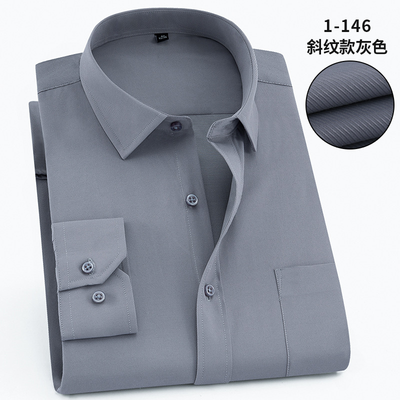 Camicia a maniche lunghe in saia grigia da 1 146 per gli uomini