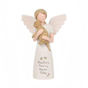 Statue décorative en résine Uionen Ange, tenant un chat et un chien, souvenir commémoratif pour animaux de compagnie, cadeau de condoléances pour la perte d'un animal, décoration de bureau à domicile - Product Image 2