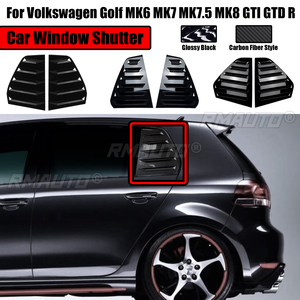 A Pair for Volkswagen GOLF MK6 MK7 MK7.5 MK8 GTI GTD R Car Rear <b>Window</b> Shutter Louver <b>Cover</b> Trim Carbon Fiber Style Glossy Black - Product Image 1