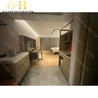 Ensembles de meubles de chambre à coucher sur mesure avec miroir, meubles en bois pour chambre à coucher, design classique de meubles de chambre à coucher d'hôtel