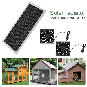 Ventilateur solaire double résistant aux intempéries avec 1 panneau solaire 16W pour poulaillers, serres, abris ou nichoirs pour animaux de compagnie - Product Image 2
