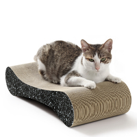 Griffoir pour chat en carton ondulé double face en forme d'os incurvé pour chats d'intérieur, pour le repos et le griffonnage