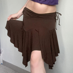Sophisticated <b>Tie</b> Belt Asymmetrical Skirt Solid Color Elegant Female Skirt - Product Image 4