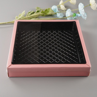 Boîte d'emballage pour gaufres en papier enduit de qualité alimentaire, écologique, personnalisable, avec gaufrage et couvercle blister laminé mat