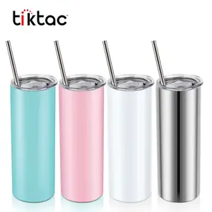 Branded Gift Set Flat Bottom Eco Friendly 20 Ounce Straight Plain Stainless Sublimation Tumblers Supplier