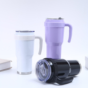 Bicchiere Termico con Coperchio e Cannuccia, Tazza da Viaggio in Acciaio Inox, Bicchiere per Caffè a Doppia Parete con Isolamento Sottovuoto - Product Image 1