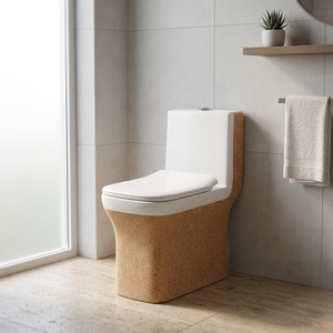 WC monobloc en céramique doré ivoire moderne à siphon, à poser au sol, avec double chasse, équipement sanitaire pour salle de bain - Product Image 3