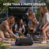 Enceinte de fête RVB avec mode nuit, 1 connecte 99, basses profondes 80W, 5000mAh, 12h d'autonomie pour la maison, le camping, la plage et les soirées.
