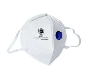 Mascarilla Respiratoria KN95 1203 de 3 Capas de Tela No Tejida Desechable con Válvula de Respiración y Clip Nasal Metálico para Protección Contra el Polvo - Product Image 1