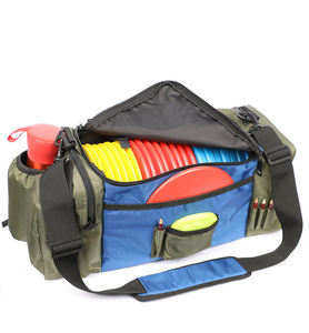 Sac de pratique de golf en plein air avec logo personnalisé, en polyester, résistant à l'eau, grande capacité avec poche pour bouteille d'eau, 25 disques - Product Image 4