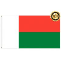 Drapeaux de Madagascar en polyester 68D/100D de 3x5 pieds en gros, personnalisables pour toutes les nations, livraison rapide par un fournisseur fiable