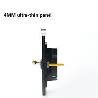 Interruptor de luz eléctrico de pared con palanca retro de latón dorado y acero inoxidable, panel negro, 1/2/3/4 módulos, 2 vías, enchufe doble USB para la UE