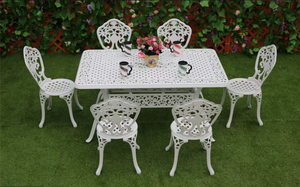 Ensemble de salle à manger en aluminium moulé, table et chaises pour meubles de jardin, meubles de terrasse - Product Image 5