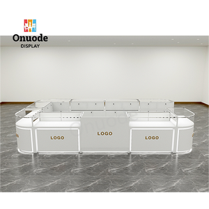 Custom Luxury Jewelry Showcase Elegant Glass Display Counter Retail Kiosk Furniture for Shopping Mall Jewelry Store - Product Image 3