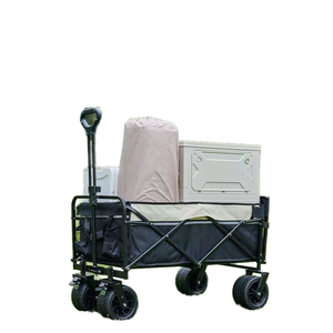 [OEM Personalizado] Carrito de Camping Plegable de Cuatro Ruedas con Barra de Arrastre, Carrito Portátil para el Hogar con Freno HY-099, Embalaje Personalizado - Product Image 1
