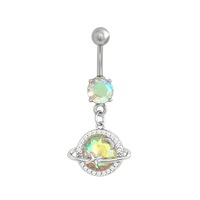 Modische G23 Titan Bauchnabelringe Piercing-Schmuck Kubischer Zirkonia Diamant Schwebende Nabelringe Piercing-Schmuck