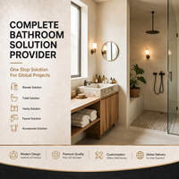 Ensemble complet de salle de bain moderne sur mesure OEM, comprenant WC intelligent rétro sur pied, robinet en laiton, lavabo et miroir LED, pour hôtels et appartements