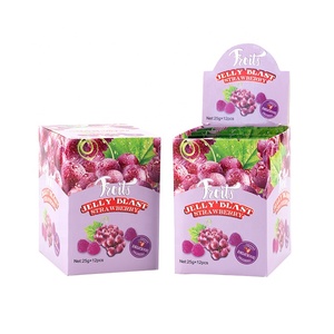 Mỹ Vegan <span class=keywords><strong>Gummy</strong></span> Chew Jelly Kẹo Trong Trái Cây Hương Vị Caramelos Nho Hình Dạng Mô Hình Bao Bì Halal Và Miễn Phí Đóng Hộp Kẹo - Product Image 2
