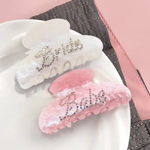 Clip per capelli con strass con logo personalizzato con scritta <span class=keywords><strong>sposa</strong></span> acetato di cristallo - Product Image 1