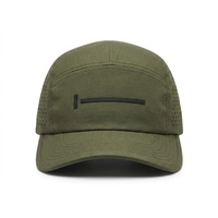 Service OEM ODM – Casquette de baseball technique 5 panneaux en nylon perforé découpé au laser, respirante, avec cordon élastique, pour activités de plein air haut de gamme