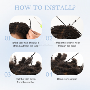 Extensions de dreadlocks Originea Sister Locs en cheveux humains, micro-locss à pointes bouclées, entièrement faites à la main, entrelacées, permanentes et douces - Product Image 3
