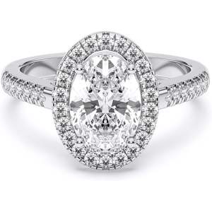 Keeva Jewels IGI แหวนเพชรสำหรับผู้หญิงได้รับการรับรองจากทองคำ2Ct วงรี0.50ct สำหรับผู้หญิงแหวนเพชรรัศมีวง0.50ct - Product Image 5