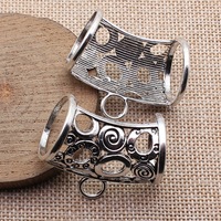Anneaux de suspension pour écharpes pour la fabrication de bijoux, 40x34x23mm, motif tourbillon creux, argent antique