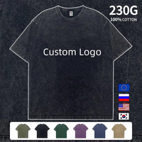 T-shirts pour hommes 100 % coton, rétro, premium, poids lourd 230g, vierges, personnalisables pour sérigraphie et broderie, anti-boulochage