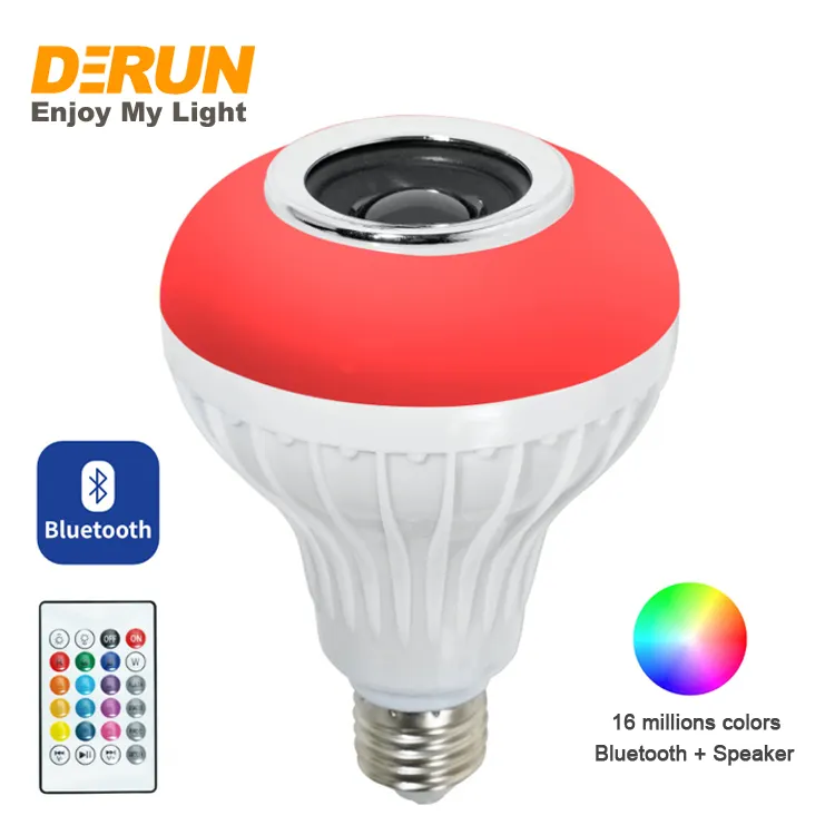 Dimmable 12W E27 E26 Colorful RGB LED Smart Music Bulb Bombilla Inteligente Wifi Smart Bulb With Bluetooth Wireless Speaker