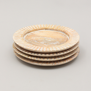 Piatto decorativo in legno bianco fatto a mano da 13 pollici, stoviglie in legno per decorazioni per feste - Product Image 6